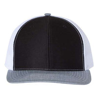 Custom Richardson 112 Snapback Hat, Black, White, and Heather Grey