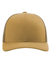 Richardson 112 Trucker Hat - Amber Gold - Custom Laser Engraved Leather Patch