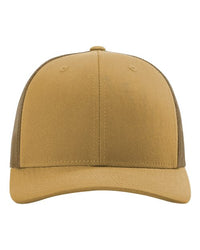 Richardson 112 Trucker Hat - Amber Gold - Custom Laser Engraved Leather Patch