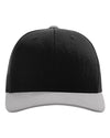 Richardson 112 Trucker Hat - Black/ Light Grey CMB - Custom Laser Engraved Leather Patch