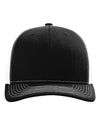 Richardson 112 Trucker Hat - Black/ White - Custom Laser Engraved Leather Patch