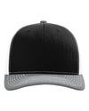 Richardson 112 Trucker Hat - Black/ White/ Heather Grey - Custom Laser Engraved Leather Patch