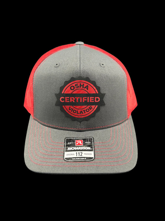 112 Richardson Adjustable Snapback with Certified OSHA Violator Leatherette Patch