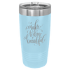 Custom Hats Light Blue Engravable 20oz Tumbler with Slider Lid Custom Patch Hats Patch Hat