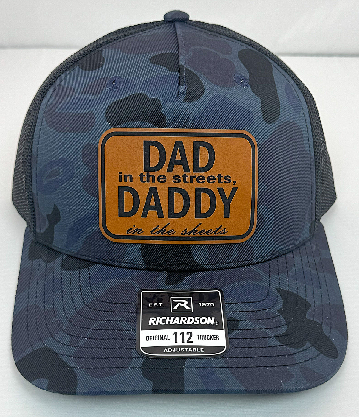 Custom Hats Richardson Admiral Duck Camo - Black Dad in the streets, Daddy in the Sheets 112PFP Richardson Custom Patch Hats Patch Hat