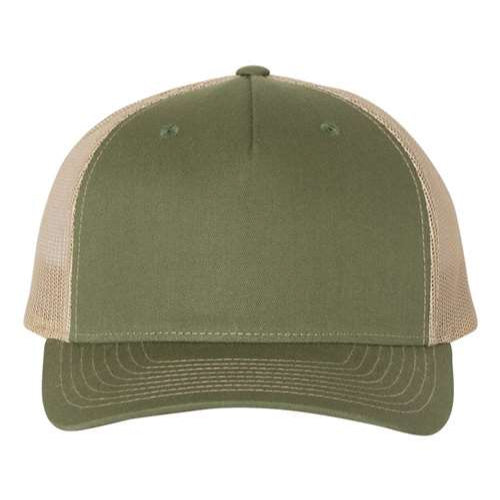 Custom Hats Richardson Army Olive - Tan 112FP Richardson Adjustable Snapback Two Tone Hats Custom Patch Hats Patch Hat