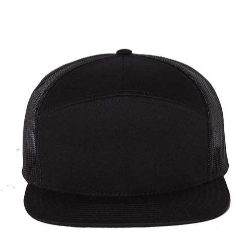 Custom Hats Richardson Black 168 Richardson Solid Color 7-Panel Hat Custom Patch Hats Patch Hat