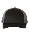 Custom Hats Richardson Black - Charcoal 115 Richardson Adjustable Snapback Two Tone Hats Custom Patch Hats Patch Hat