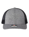 Custom Hats Richardson Black Heather - Black 115CH Richardson Adjustable Snapback Two Tone Hats Custom Patch Hats Patch Hat