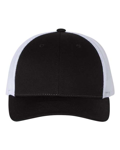 Custom Hats Richardson Black - White 115 Richardson Adjustable Snapback Two Tone Hats Custom Patch Hats Patch Hat
