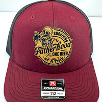 Custom Hats Richardson Cardinal - Black Surviving Fatherhood One Beer at a Time 112 Richardson Custom Patch Hats Patch Hat