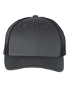 Custom Hats Richardson Charcoal - Black 112PL Richardson R-Flex Adjustable Snapback Two Tone Hats Custom Patch Hats Patch Hat