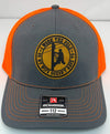 Custom Hats Richardson Charcoal - Neon Orange I Work The Pole So My Wife Doesn't Have To 112 Richardson Custom Patch Hats Patch Hat