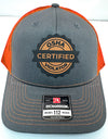 Custom Hats Richardson Charcoal - Orange OSHA Certified Violator 112 Richardson Custom Patch Hats Patch Hat