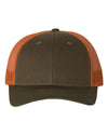 Custom Hats Richardson Dark Loden - Jaffa Orange 115 Richardson Adjustable Snapback Two Tone Hats Custom Patch Hats Patch Hat