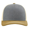 Custom Richardson 112 Snapback Hat, Heather Grey, Birch, and Amber Gold