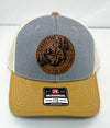 Custom Hats Richardson Heather Grey - Birch - Amber Gold Always Take The Scenic Route 112 Richardson Custom Patch Hats Patch Hat