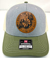 Custom Hats Richardson Heather Grey - Birch - Army Olive Always Take The Scenic Route 112 Richardson Custom Patch Hats Patch Hat