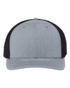 Custom Hats Richardson Heather Grey - Black 112PL Richardson R-Flex Adjustable Snapback Two Tone Hats Custom Patch Hats Patch Hat