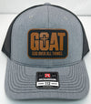 Custom Hats Richardson Heather Grey - Black GOAT God Over All Things 112 Richardson Custom Patch Hats Patch Hat