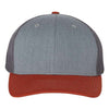Custom Richardson 112 Snapback Hat, Heather Grey, Charcoal, and Dark Orange