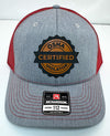 Custom Hats Richardson Heather Grey - Red OSHA Certified Violator 112 Richardson Custom Patch Hats Patch Hat