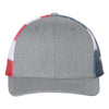 Custom Hats Richardson Heather Grey - Stars and Stripes 112PM Richardson Adjustable Snapback Two Tone Hats Custom Patch Hats Patch Hat