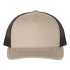 Custom Hats Richardson Khaki - Coffee 112FP Richardson Adjustable Snapback Two Tone Hats Custom Patch Hats Patch Hat