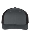 Custom Hats Richardson Large/XLarge 7 3/8 - 7 5/8" / Charcoal - Black 110 Richardson Fitted R-Flex Two Tone Hats Custom Patch Hats Patch Hat