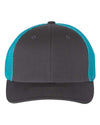 Custom Hats Richardson Large/XLarge 7 3/8 - 7 5/8" / Charcoal - Neon Blue 110 Richardson Fitted R-Flex Two Tone Hats Custom Patch Hats Patch Hat