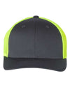 Custom Hats Richardson Large/XLarge 7 3/8 - 7 5/8" / Charcoal - Neon Yellow 110 Richardson Fitted R-Flex Two Tone Hats Custom Patch Hats Patch Hat