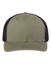 Custom Hats Richardson Loden Green - Black 112PL Richardson R-Flex Adjustable Snapback Two Tone Hats Custom Patch Hats Patch Hat