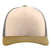 Custom Richardson 112 Snapback Hat, Mink Beige, Charcoal, and Amber Gold