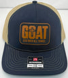 Custom Hats Richardson Navy - Khaki GOAT God Over All Things 112 Richardson Custom Patch Hats Patch Hat