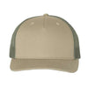 Custom Hats Richardson Pale Khaki - Loden Green 112FP Richardson Adjustable Snapback Two Tone Hats Custom Patch Hats Patch Hat