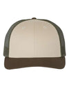 Custom Hats Richardson Tan - Loden - Brown 115 Richardson Adjustable Snapback Three Tone Hats Custom Patch Hats Patch Hat