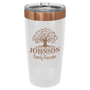 Custom Hats White - Rose Engravable 20oz Tumbler with Slider Lid Custom Patch Hats Patch Hat